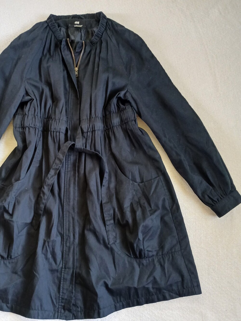 h&m ♡ long black jacket large 12 whimsygoth